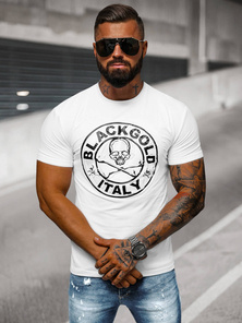 T-shirt męski slim fit biały OZONEE NB/MT3074
