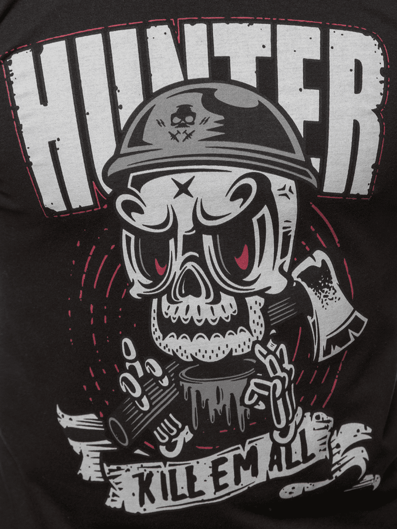 T-Shirt męski z nadrukiem czarny OZONEE O/BL73