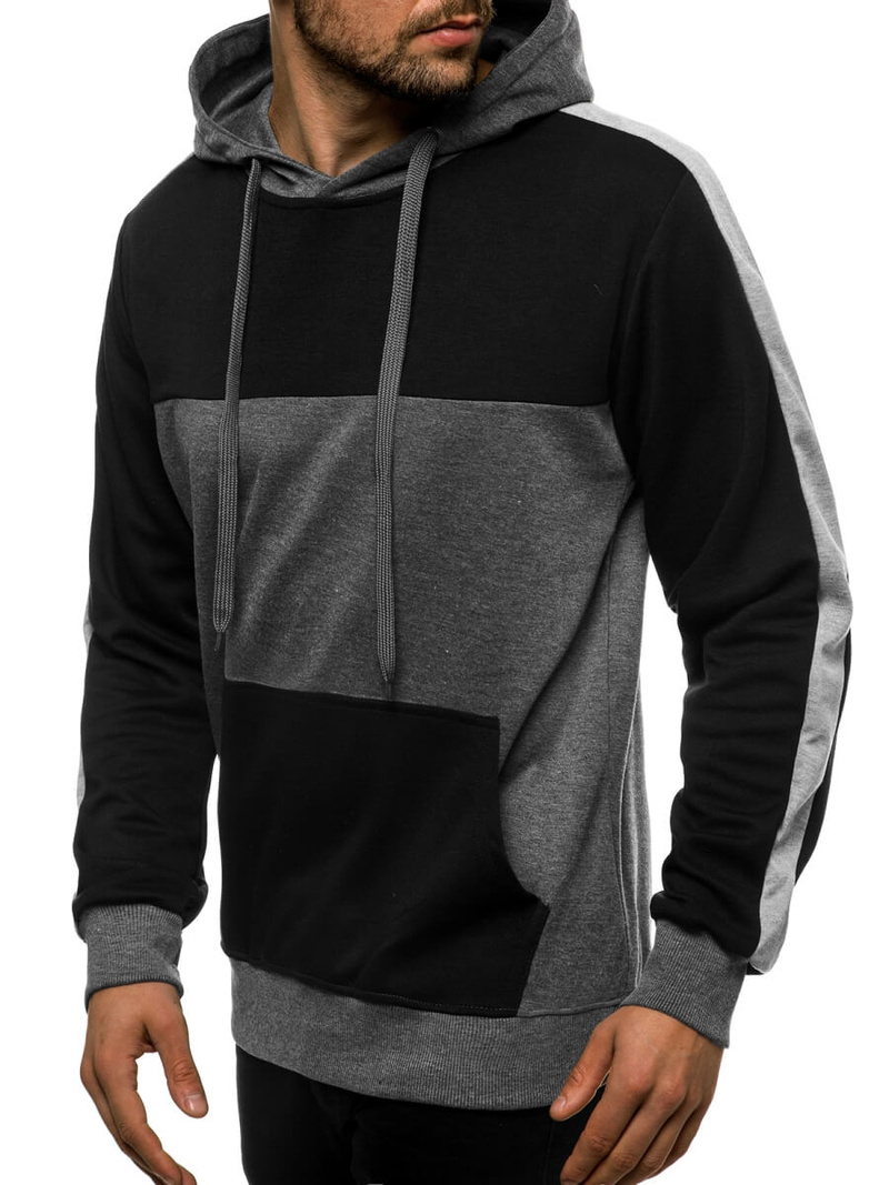 Bluza z kapturem męska grafitowa OZONEE JS/JZ11060
