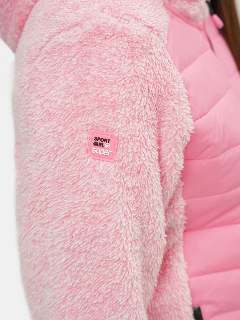 Kurtka damska rozpinana z kapturem różowa OZONEE JS/KSW7001