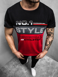 Футболка чоловіча Чорно-Червоний OZONEE JS/SS10900Z