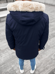 Kurtka zimowa męska parka z futerkiem granatowa OZONEE JS/22M120/4