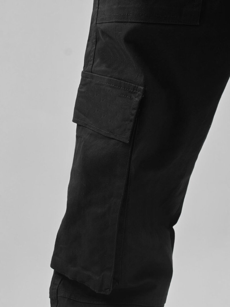 Spodnie męskie cargo wide leg czarne OZONEE O/G3041