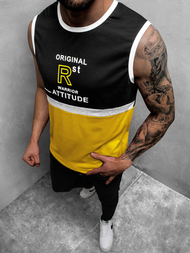 T-Shirt męski bez rękawów żółty OZONEE JS/SS11082Z