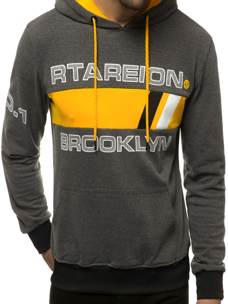 Толстовка з капюшоном чоловіча Темно-сіра OZONEE JS/DD20131