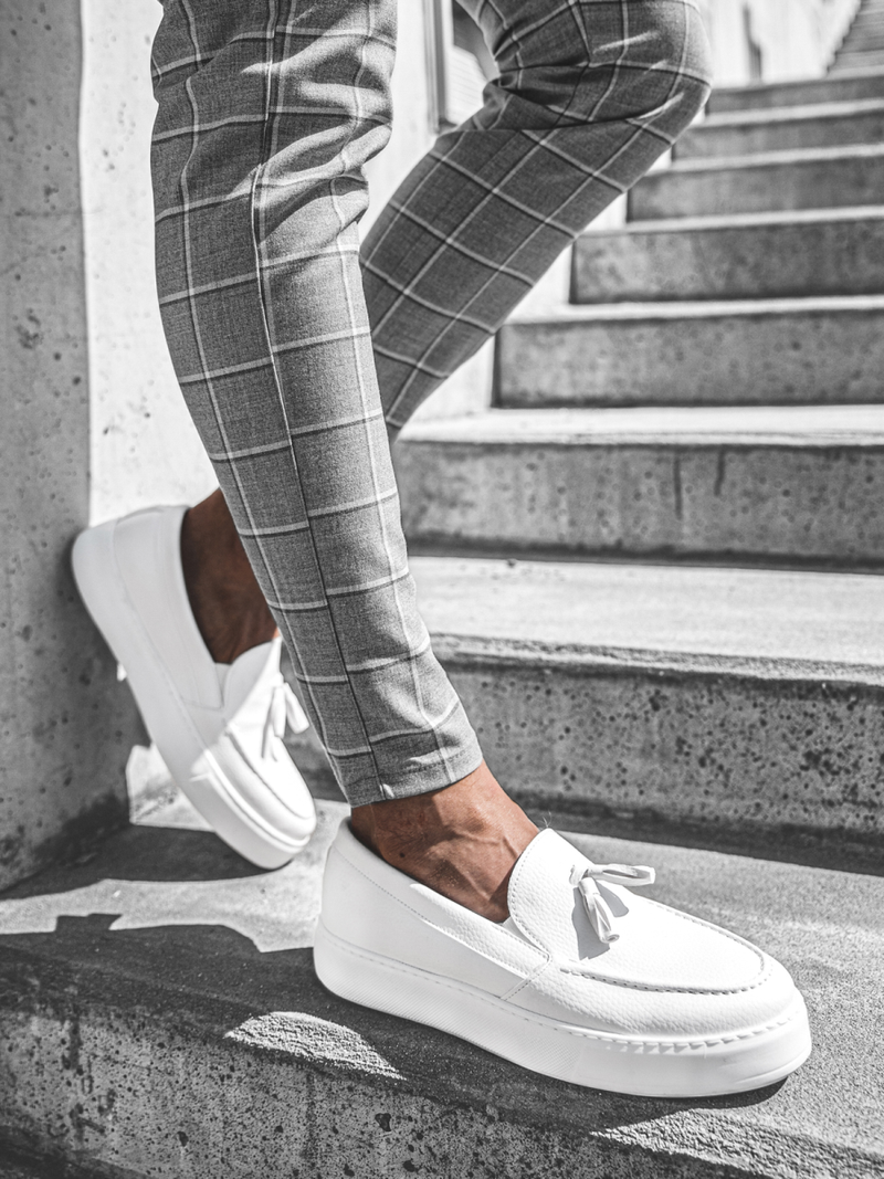 Buty męskie slip on białe o/kn717