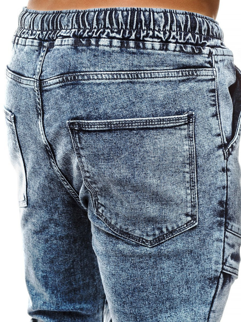 Spodnie jeans jogger męskie jasno-niebieskie OZONEE G/1067