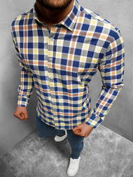 Koszula męska w kratę kolorowa OZONEE O/1022