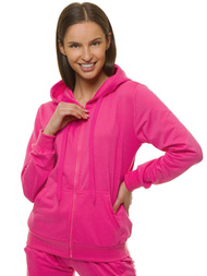 Bluza damska rozpinana z kapturem ciemno-różowa OZONEE JS/68B20003/19