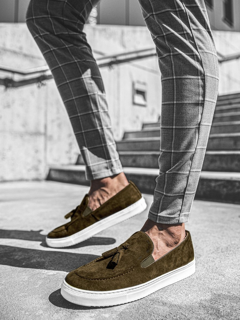 Buty męskie slip on khaki tam/475