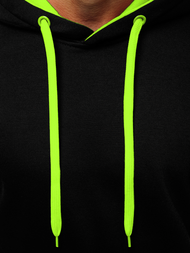 Толстовка з капюшоном чоловіча чорно-салатова OZONEE JS/2011