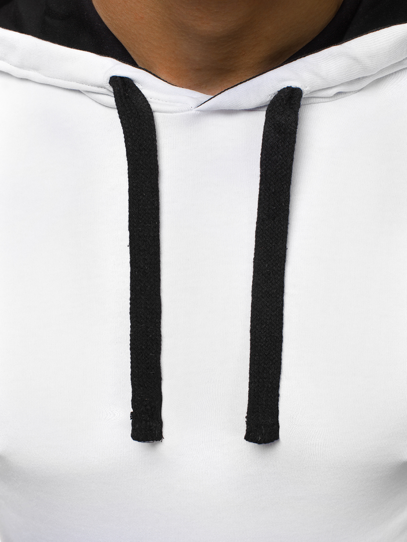 T-Shirt z kapturem męski biały OZONEE O/1273Z