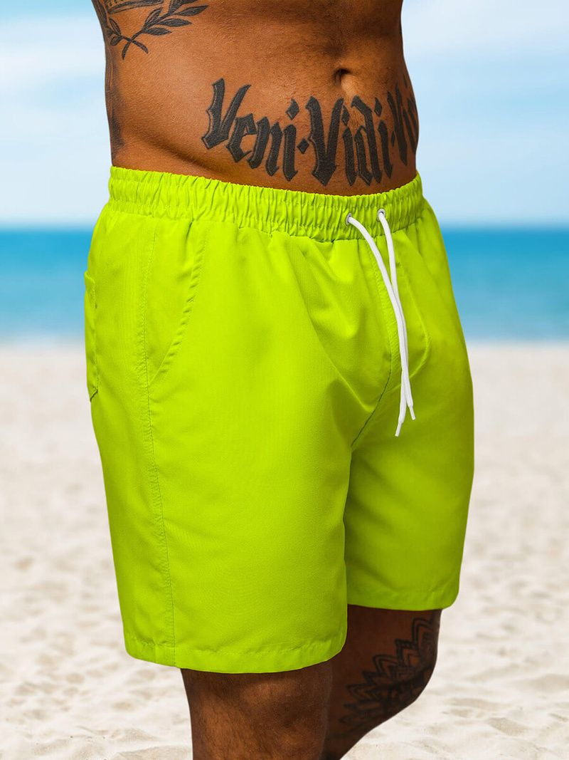 Spodenki kąpielowe męskie żółto-neonowe OZONEE O/MTK4454