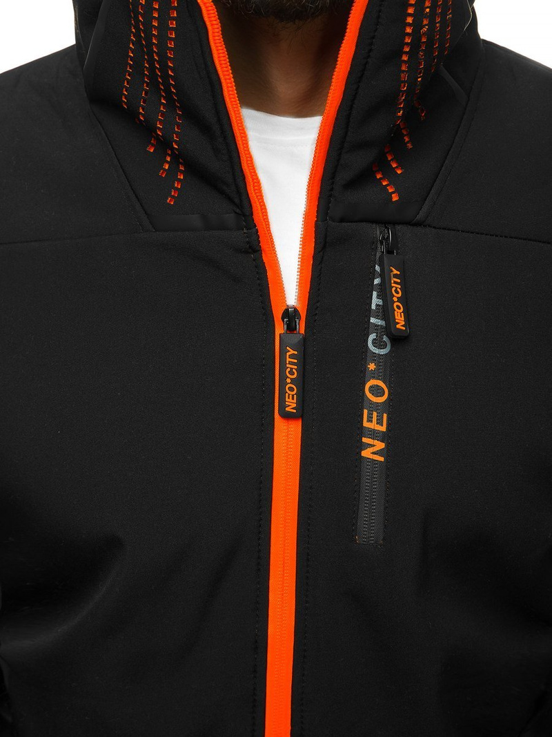 Kurtka softshell męska czarna OZONEE JS/KS2185