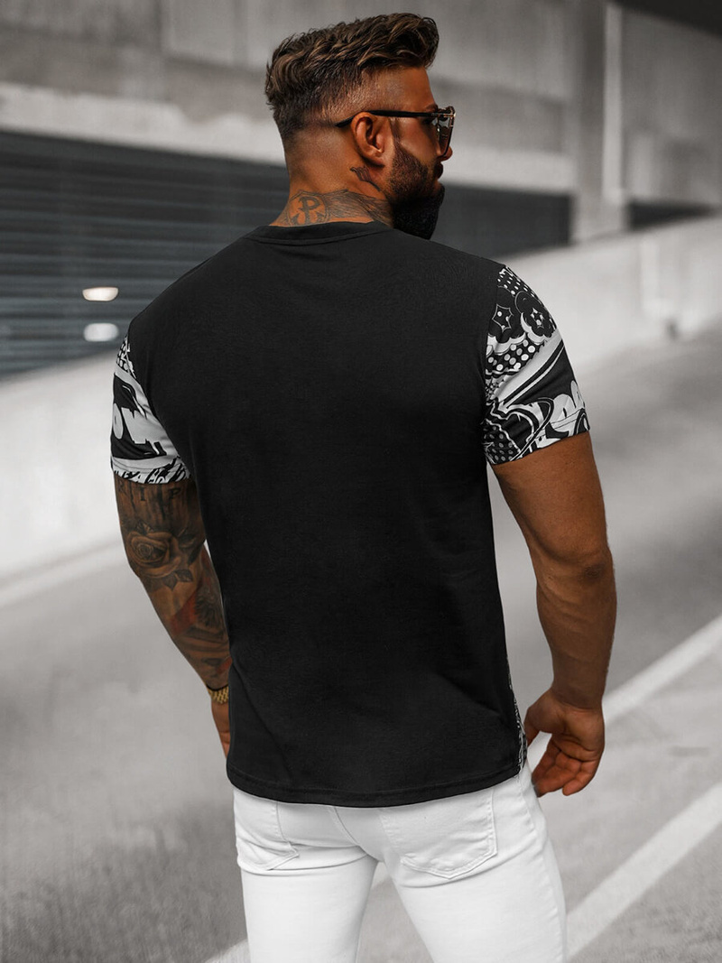T-shirt męski czarny OZONEE O/T137/3