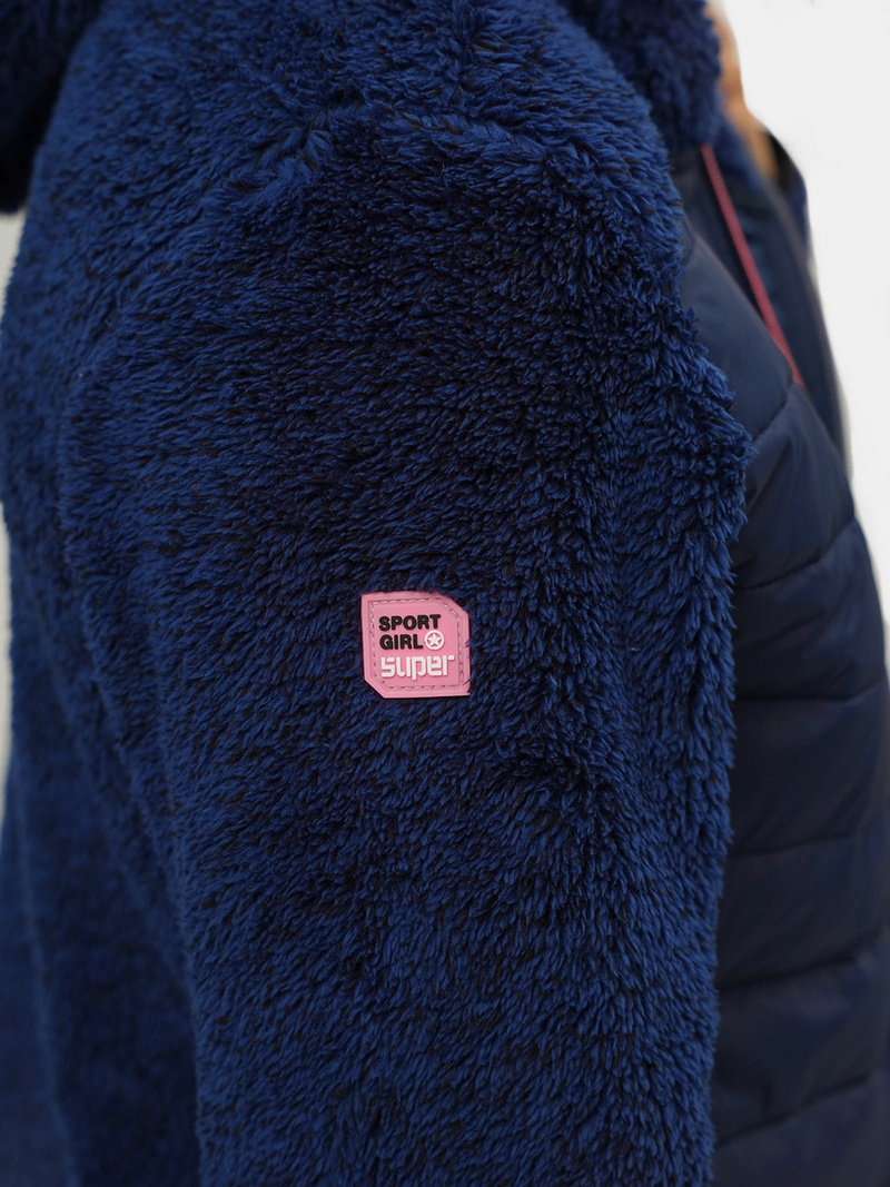 Kurtka damska rozpinana z kapturem granatowa OZONEE JS/KSW7001