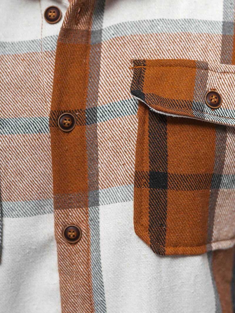 Сорочка Чоловіча Коричнева OZONEE NB/MC727Y