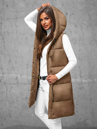 Стьобаний жіночий жилет Темно-Бежева OZONEE JS/16M9093/62Z