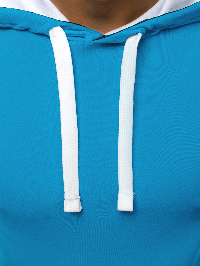 T-Shirt z kapturem męski turkusowy OZONEE O/1273Z