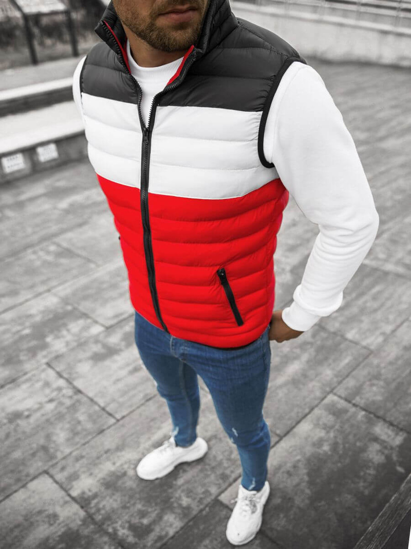 Безрукавка чоловіча Чорно-Червона OZONEE JS/M13076/270Z