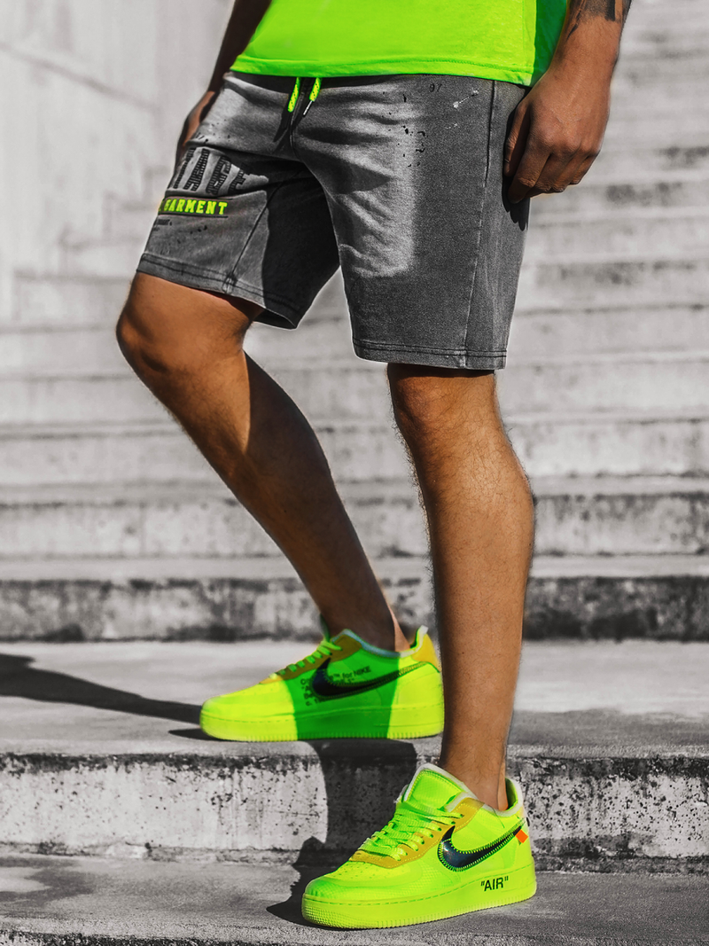 Шорти джинові чоловічі Чорно-Зеленi OZONEE JS/KK1091