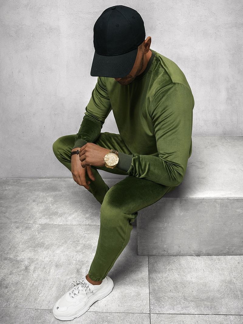 Komplet dresowy męski khaki OZONEE O/12130