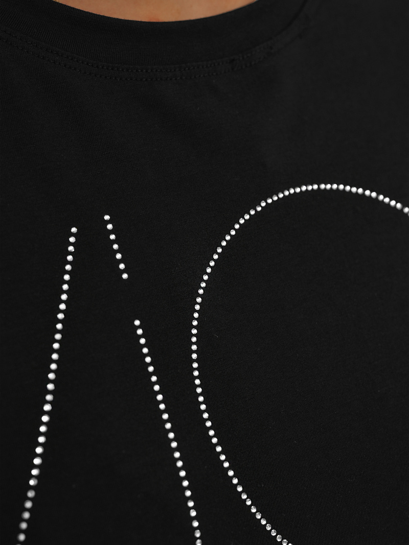 T-shirt damski czarny OZONEE JS/YJ77841