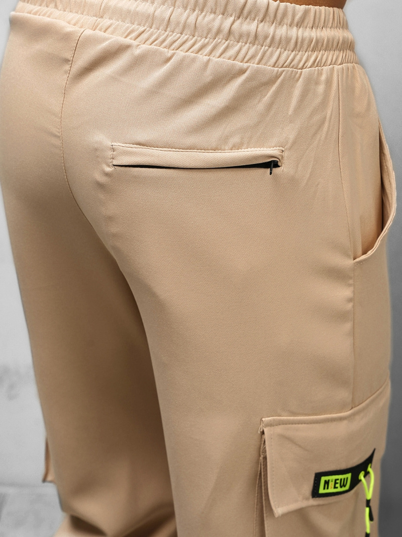 Spodnie męskie chino jogger beżowe OZONEE O/CP150