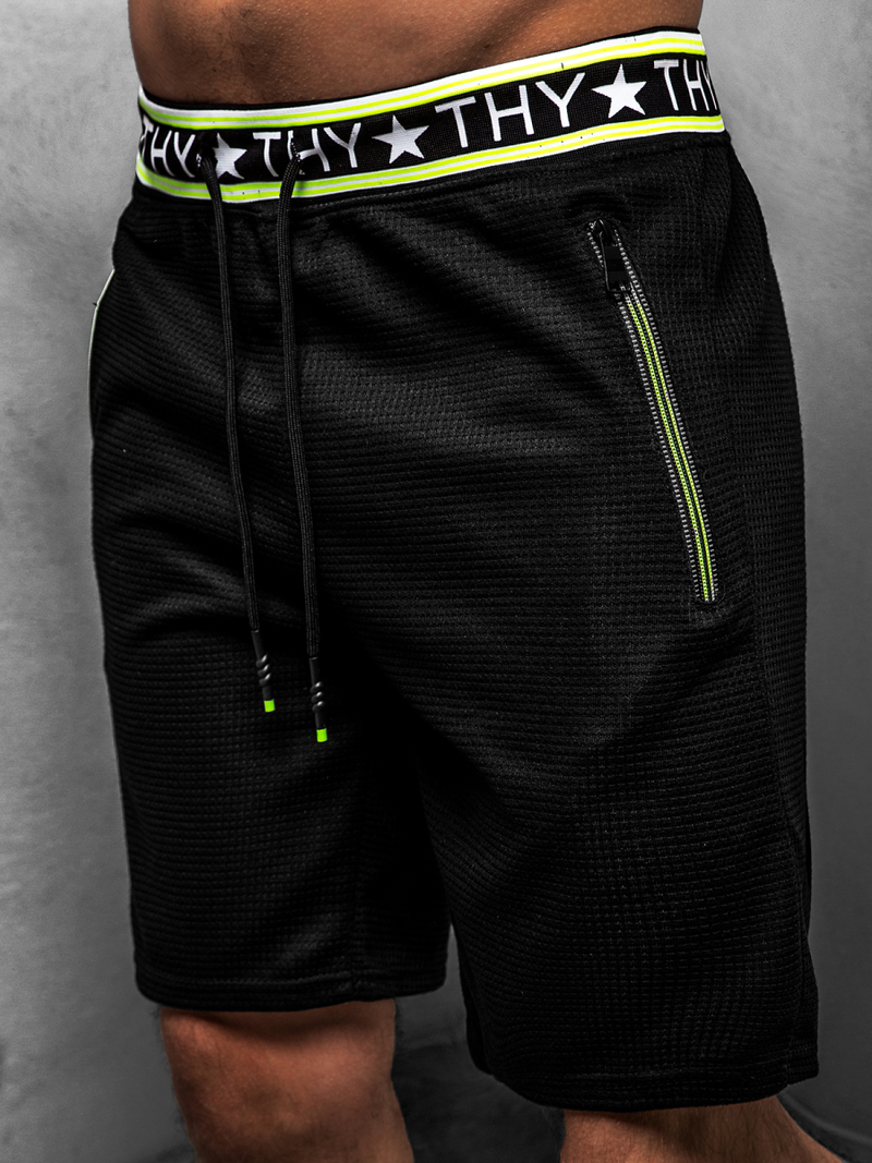 Spodenki dresowe męskie czarne OZONEE JS/KS2522Z