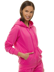Bluza damska rozpinana z kapturem ciemno-różowa OZONEE JS/68B20003/19
