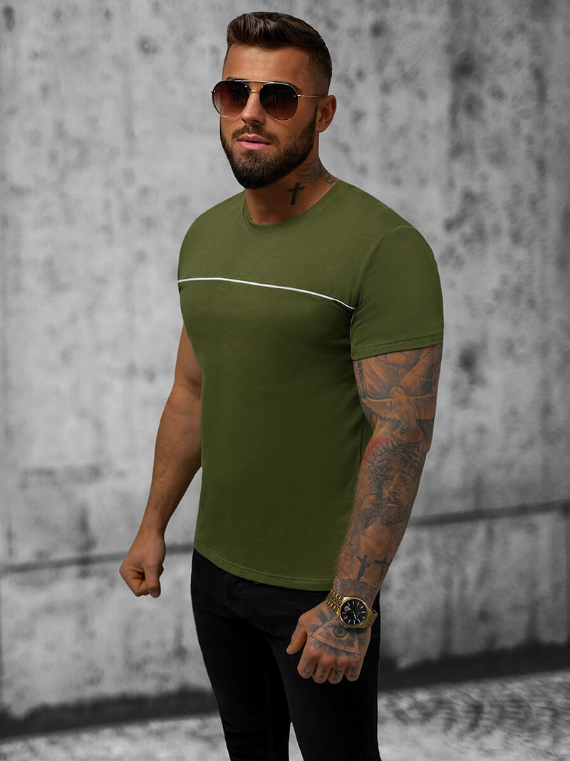 T-shirt męski zielony OZONEE JS/8T250/29