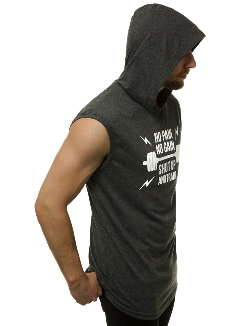 T-Shirt bez rękawów męski grafitowy OZONEE MACH/M1216