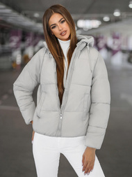 Kurtka zimowa damska pikowana szara OZONEE JS/16M9187/297Z