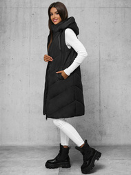 Стьобаний жіночий жилет чорний OZONEE JS/5M3152/392Z