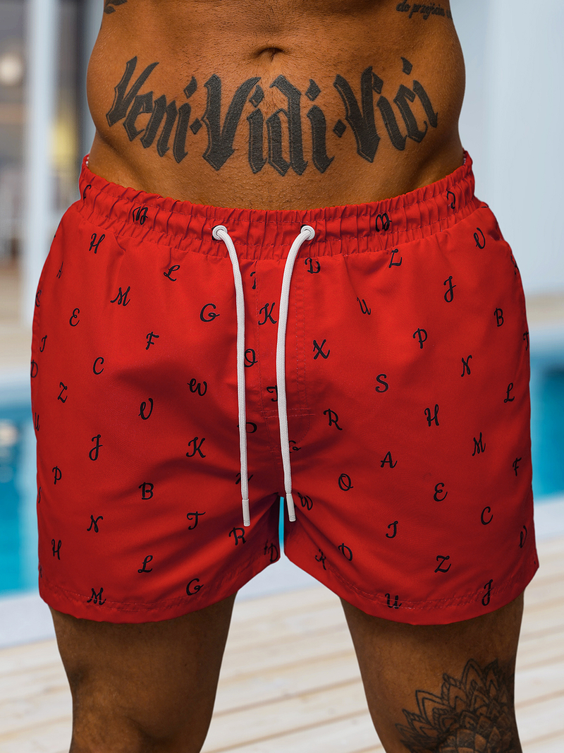 Spodenki kąpielowe męskie czerwone OZONEE O/MTK3218