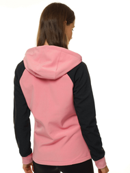 Kurtka softshell damska z kapturem jasnoróżowa OZONEE JS/HD184/25