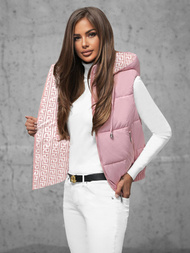 Kamizelka damska pikowana pudrowa OZONEE JS/16M9091/51Z