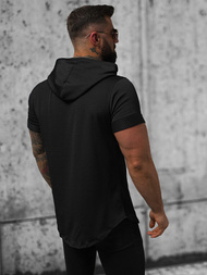 T-shirt męski z kapturem czarny OZONEE O/P1150