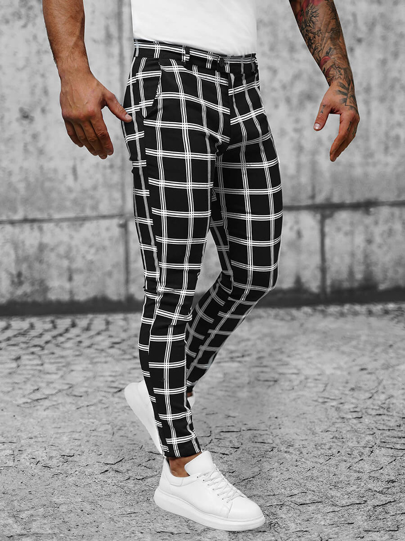 Spodnie męskie chino materiałowe czarne OZONEE O/P4029