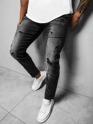 Spodnie jeansowe męskie czarne OZONEE NB/MP0016N