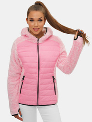 Kurtka damska rozpinana z kapturem różowa OZONEE JS/KSW7001