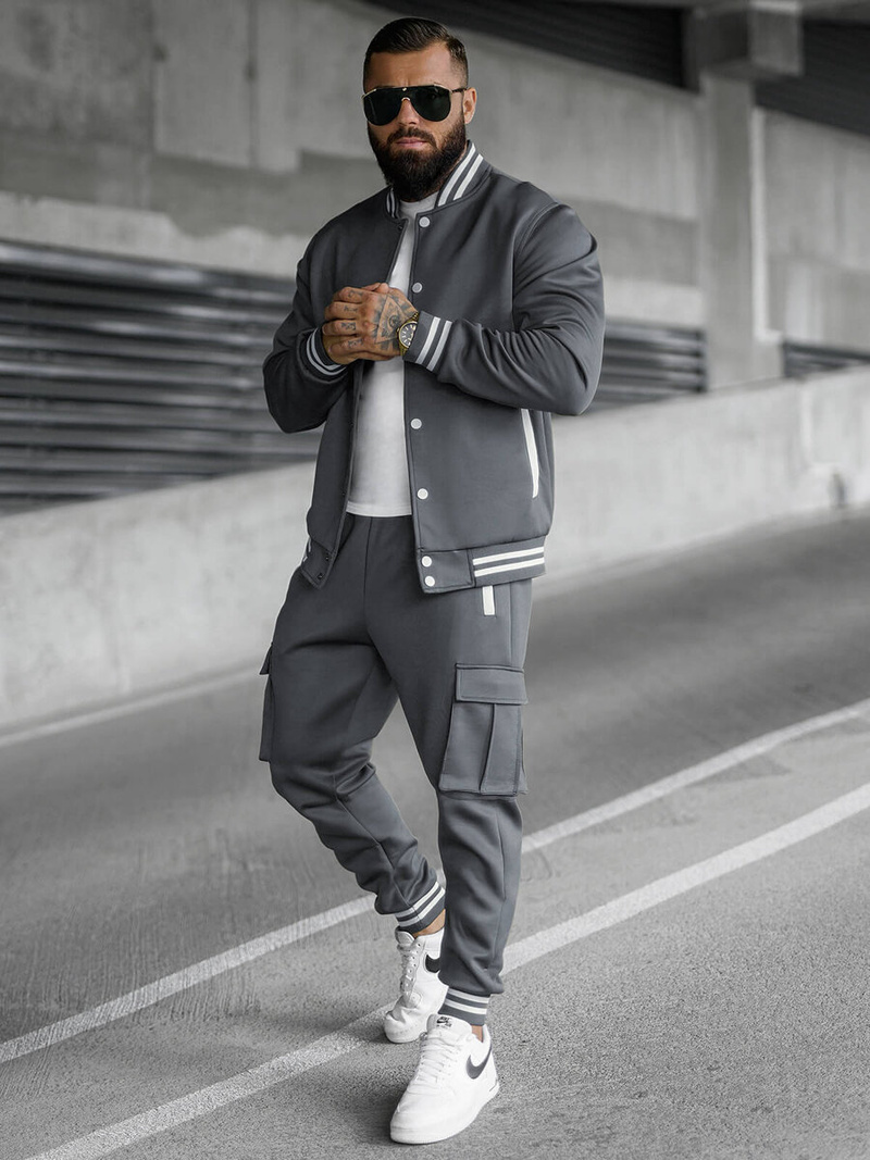 Komplet dresowy męski grafitowy OZONEE JS/27C6505/5Z