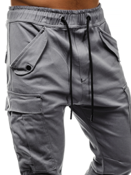 Spodnie męskie chino joggery szare OZONEE A/1005