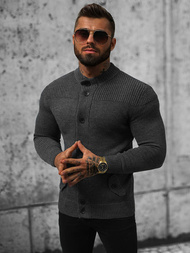 Sweter męski kardigan grafitowy OZONEE NB/MM6011/3