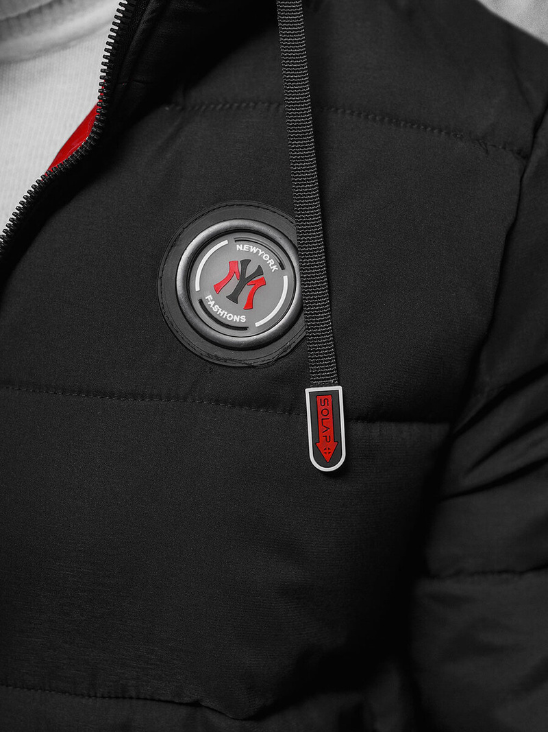 Kurtka zimowa męska pikowana czarna OZONEE JS/84M3029/392