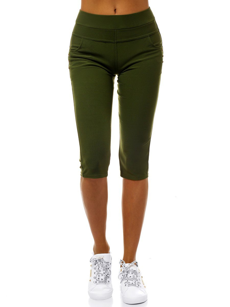 Legginsy krótkie damskie khaki OZONEE JS/1041/A7