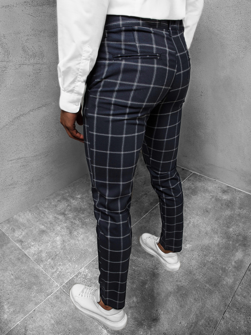 Spodnie męskie chino materiałowe granatowe OZONEE DJ/5590