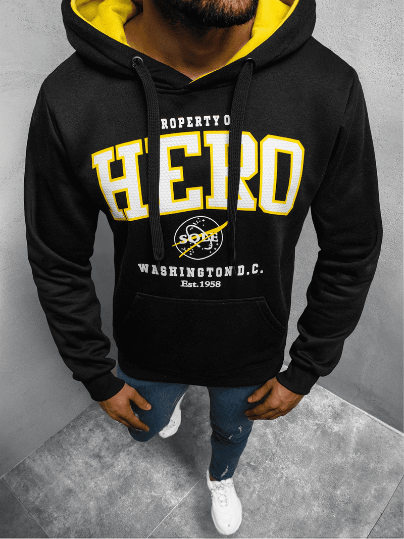 Bluza z kapturem męska czarna OZONEE JS/Y10056