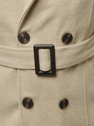 Płaszcz męski z pagonami ecru OZONEE O/5627