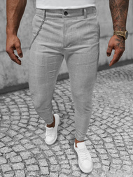 Spodnie męskie chino materiałowe szare OZONEE DJ/550176